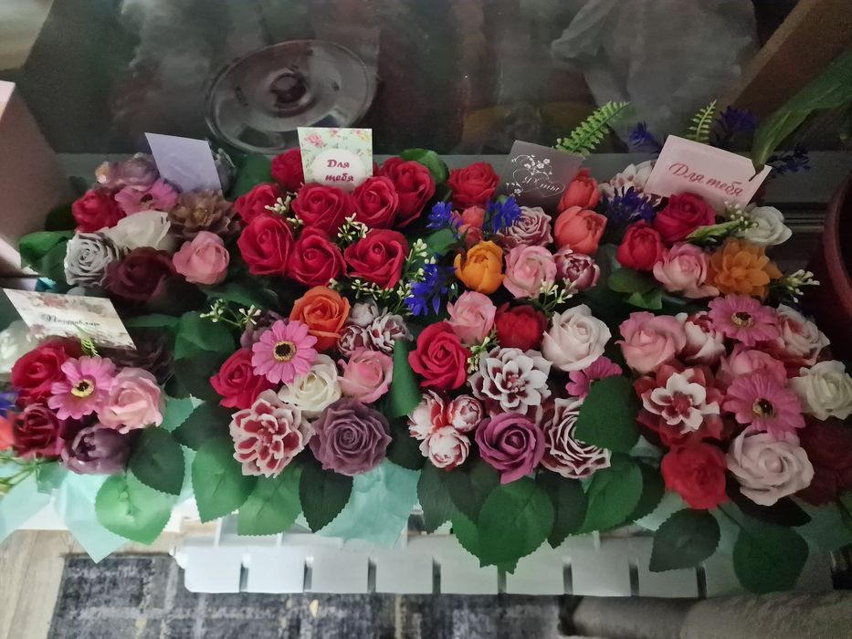 Мыльные букеты ручной работы