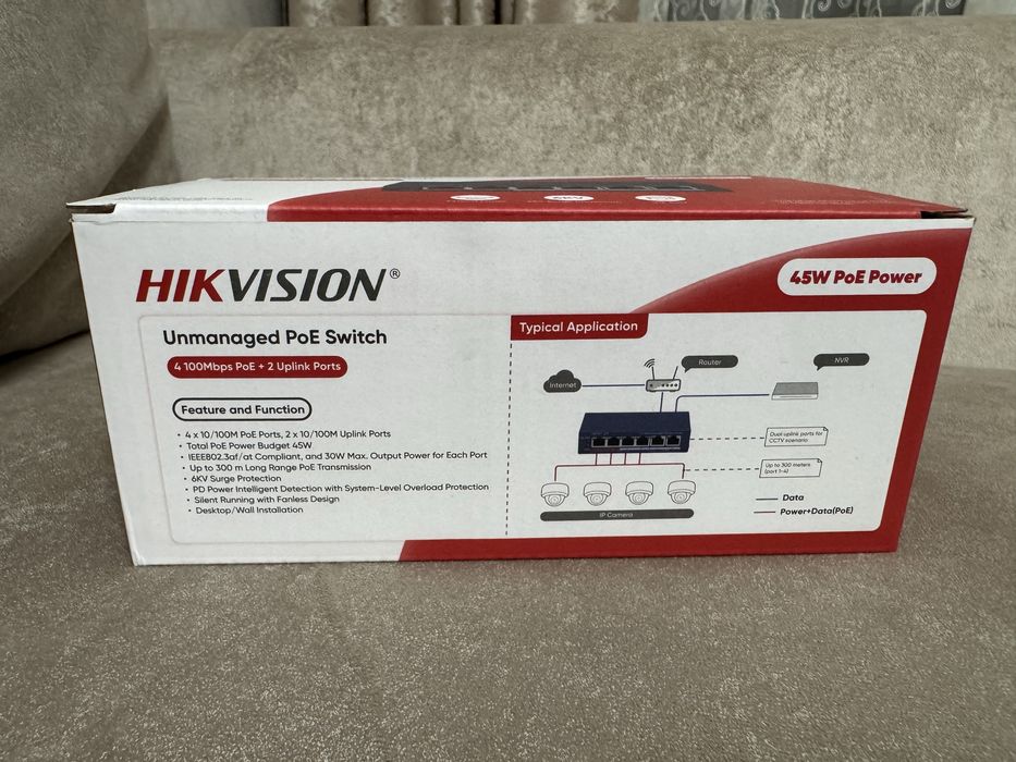PoE коммутатор Hikvision DS-3E0106P-E/M(B)