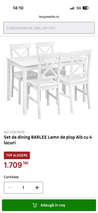 Masa bucatarie cu 4 scaune