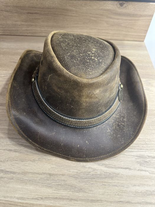 Оригинална винтидж кожена каубойска / аутбек шапка SCIPPIS. 100%