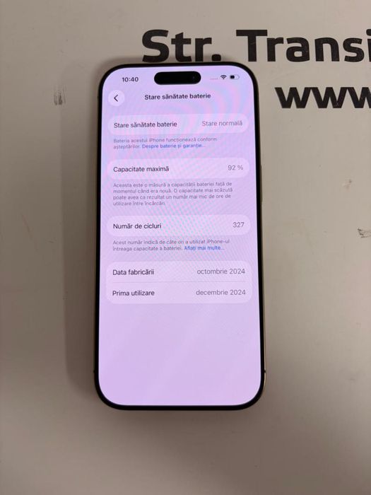 Telefon Apple iPhone 16 Pro, 128GB, 5G, Desert Titanium bat.92% -T-