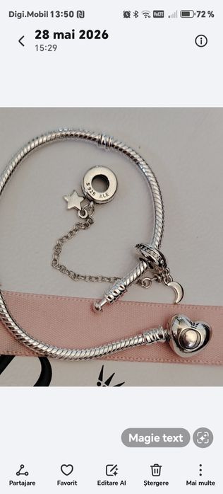 Lanț Nou de siguranță Celestial Pandora Silver S925 Ale