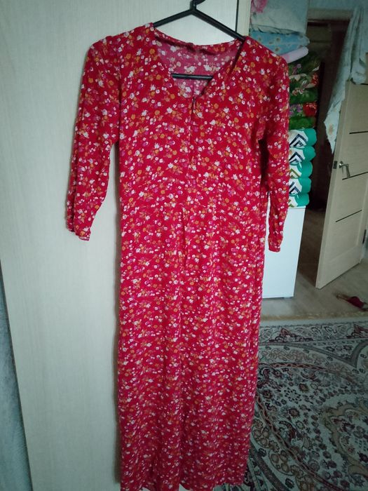 Платье домашнее красное