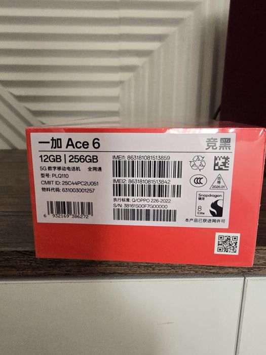 Oneplus Ace 6. 12/256