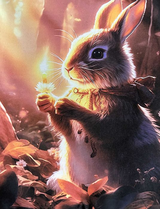 husă de pernă cu un design artistic, iepure îmbrăcat elegant, 40x40cm