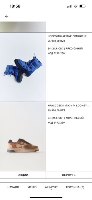 Зимние ботинки Zara