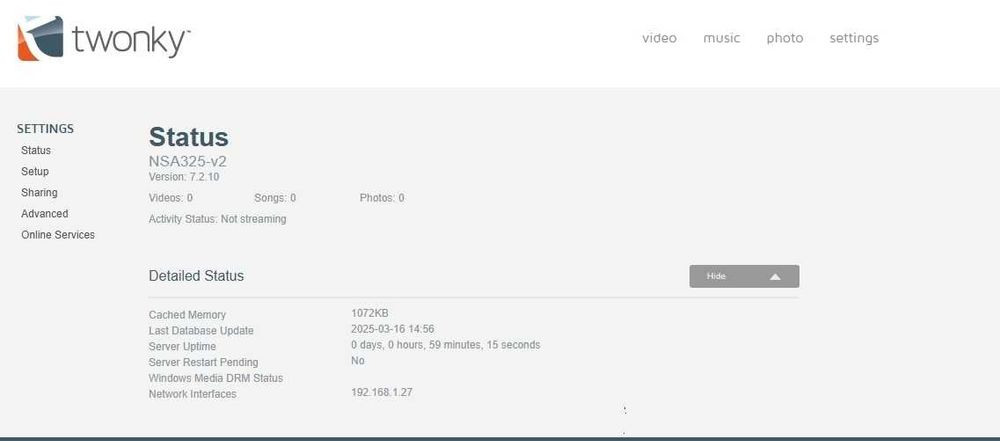 NAS Zyxel NSA325 2TB