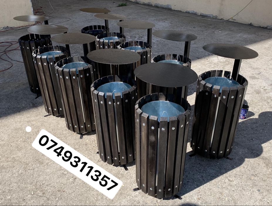 Cos de gunoi stradal metal/lemn