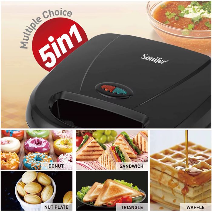 Вафелница, Тостер, Орешки, Пончик, Сэндвич Sonifer SF-6151 5в1