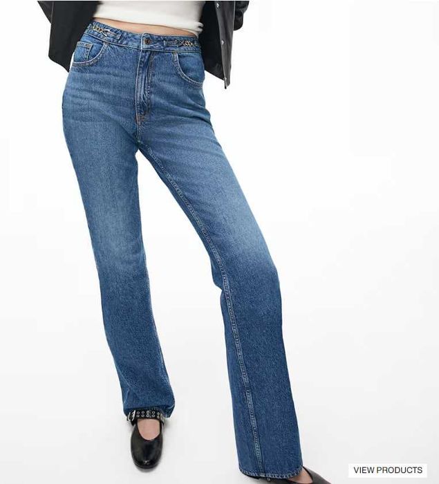 Джинсы женские H&M с цепочками на поясе