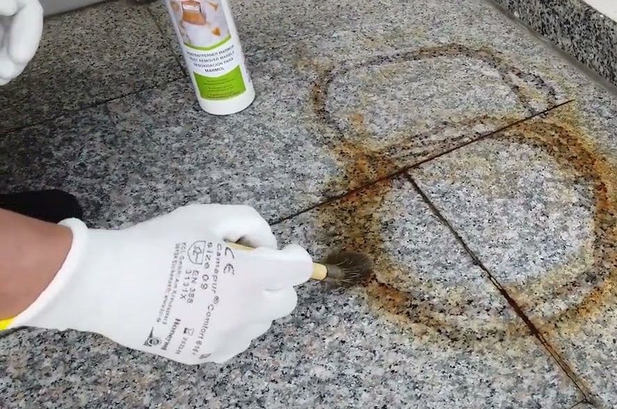 Чистка гранит от солевых налётом