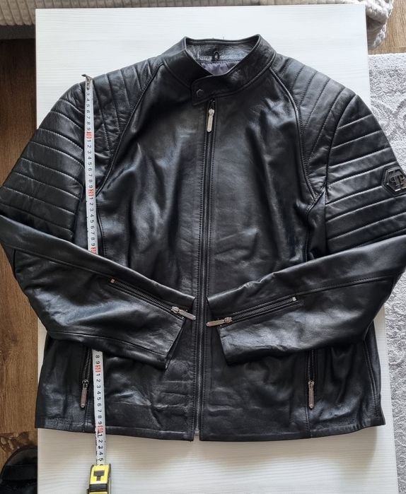 Philip Plein ,geaca nouă piele miel !Mărime 2xl si 3xl !!