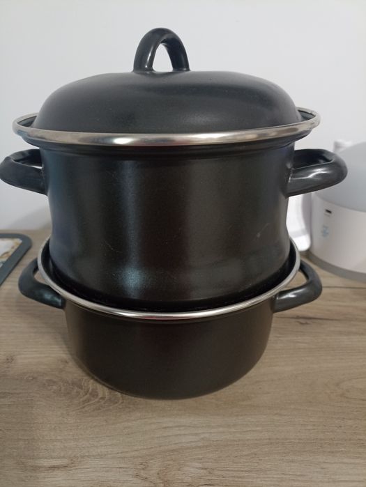 Oala emailata pentru gatit la abur NOUA