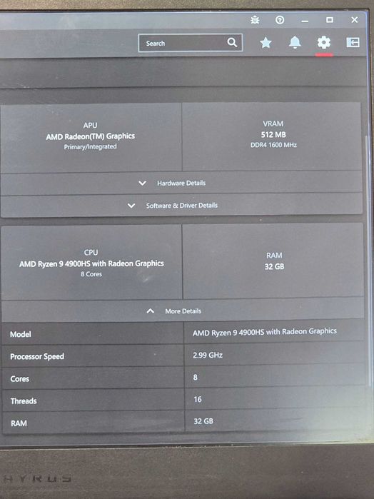 Лаптоп ASUS ROG Zephyrus G14 Ryzen 9 4900HS RTX2060 6GB 32GB 1TB SSD