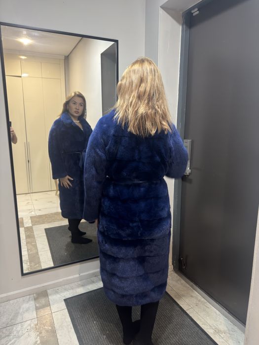 Шуба норковая синяя