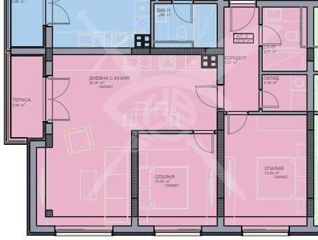 Тристаен апартамент Христо Смирненски