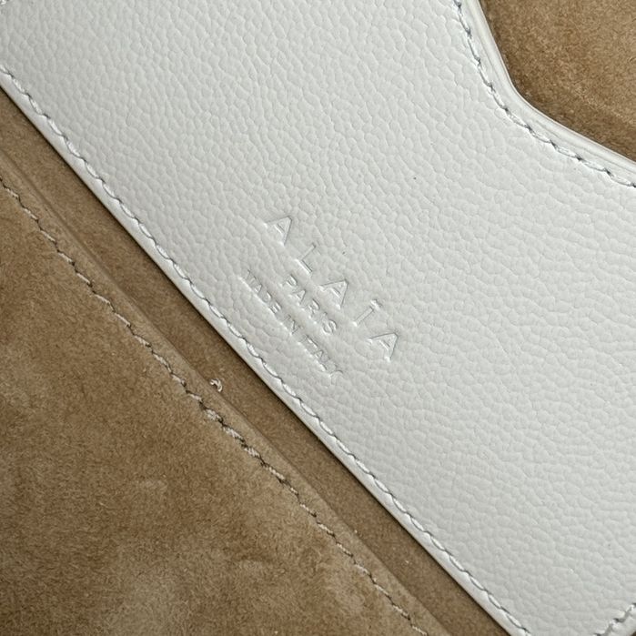 Geanta Alaia Le Teckel 27cm alb, Premium