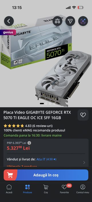 Nvidia RTX 5070 TI Gigabyte eagle factura garantie