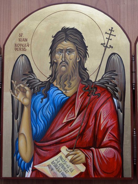 Icoana, Triptic, Pictat, Sf Ioan Botezatorul, Sf Ap Andrei, Sf Irina