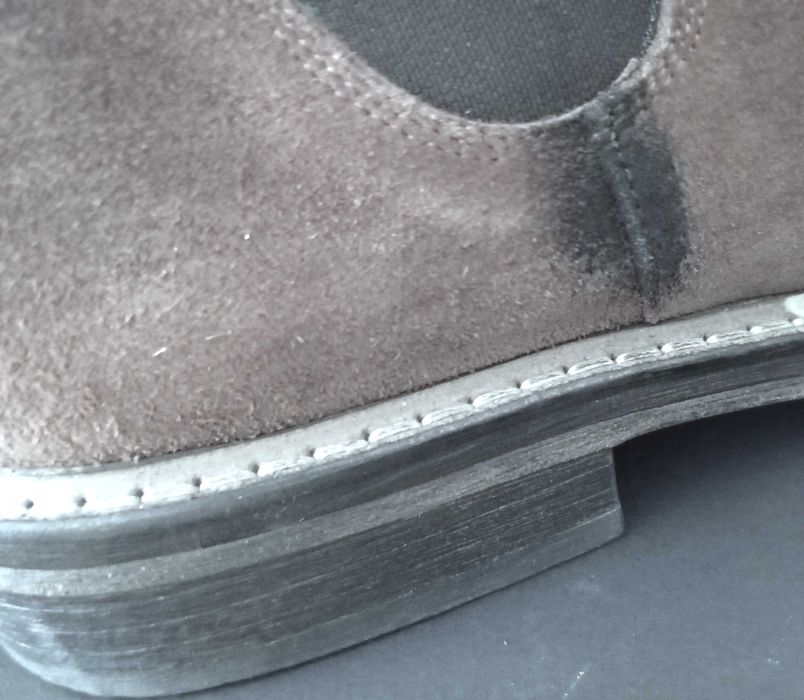 Ghete cu elastic, nr.42, din piele intoarsa maro, Italia