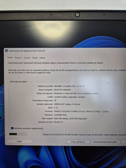 Vand Laptop Gaming Omen I5-9300H, GTX 1650 4GB, 16 RAM, SSD