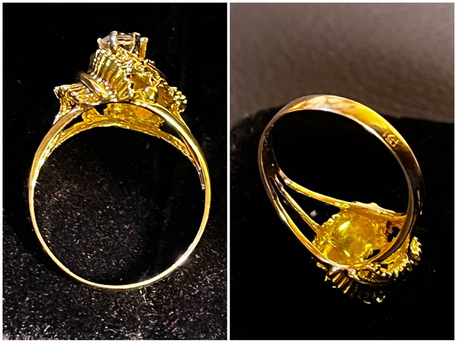 Златен пръстен циркон zlaten prasten gold 585 14 карата