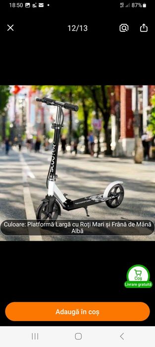 Vand trotineta nonelectica pliabila