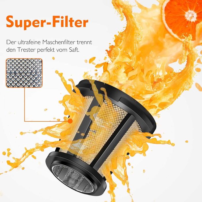 Бавнооборотна сокоизстисквачка Amzchef (ZM1501) 150W с функция за обратно дъвчене