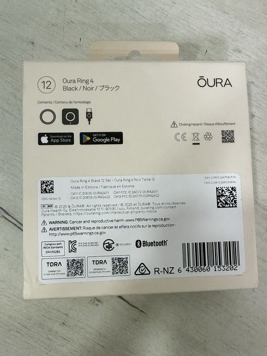 Oura Ring 4 Black Smart Ring pentru Monitorizarea Somnului si Sanatatii, Marimea 12 nou , nefolosit !