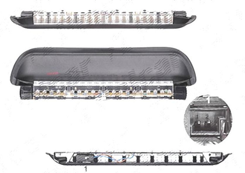 Stop frana suplimentar BMW Seria 3 (E46), Sedan/Combi, 06.1998-06.2005, Seria 3 (E46), Coupe, 05.1999-09.2006, spate, LED; negru; omologare: ECE/SAE