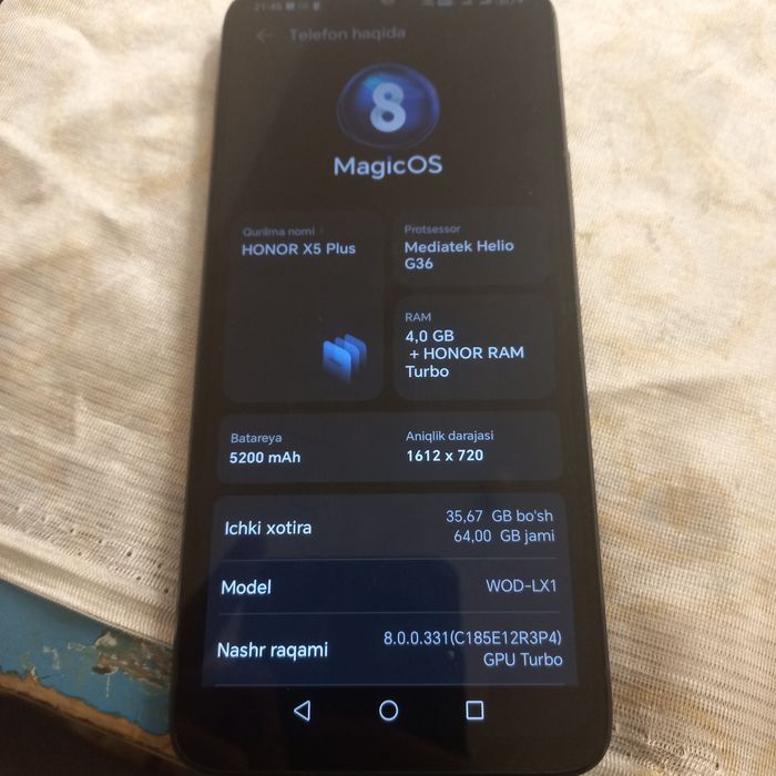 Honor x5 plus 4/64
