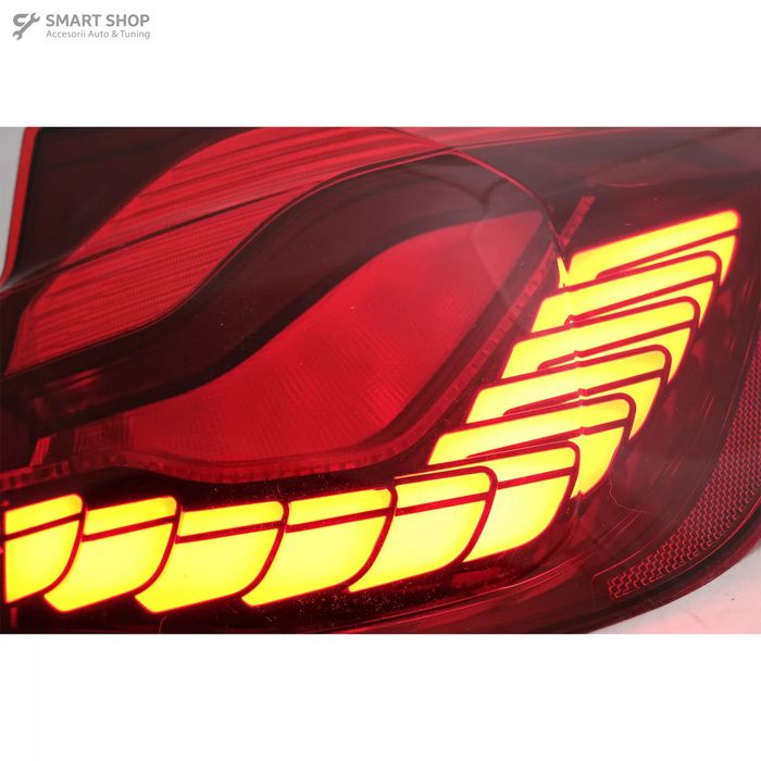 Stopuri OLED compatibil cu BMW Seria 3 F30 (2011-2019) F35 F80 Rosu Clar M4 Design cu Semnal Dinamic Secvential