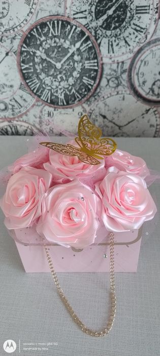 Сатенени рози -ръчно изработени