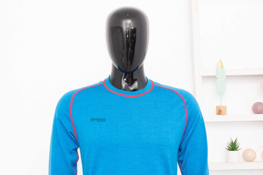 Bergans мъжка блуза от мериносна вълна дълъг ръкав термо бельо синя L