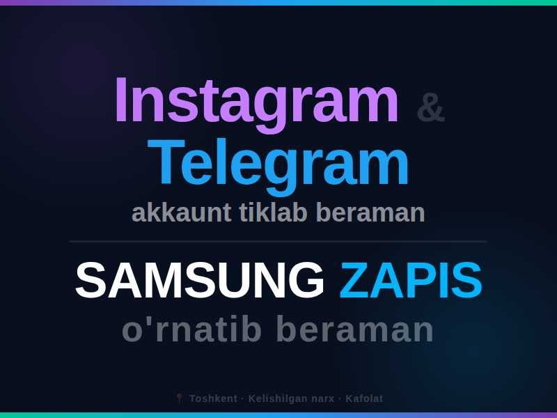 Instagram, Telegram tiklab berish va Samsung tellarga zapis | Toshkent
