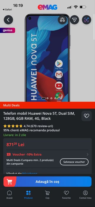 Vand huawei nova 5t
