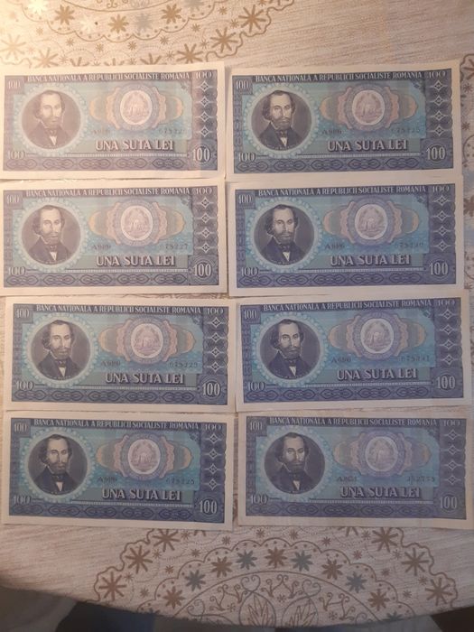 Bancnote 100 lei 1966 seria a rare