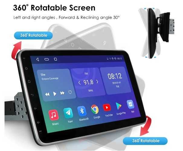 Мултимедия 10" ANDROID 13 CARPLAY 1 дин din единичен навигация DSP GPS