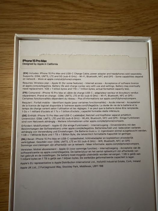 iPhone 15 Pro Max 1TB Blue Titanium – 90% baterie