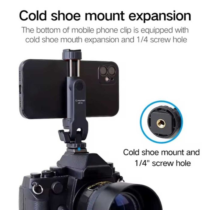 Cimapro CP-10  Универсален държач за телефон с 360° x2 Cold Shoe