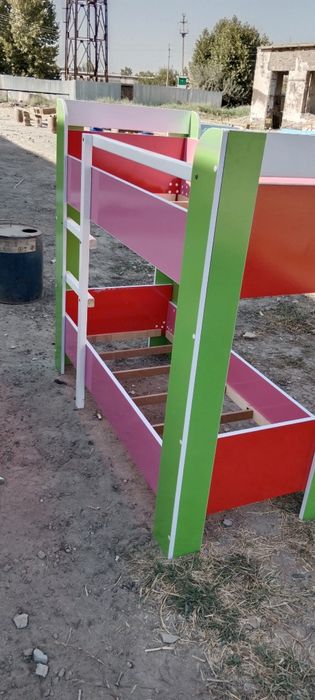 Двухъярусная кровать для детского сада. 2 этажли зинали кроват