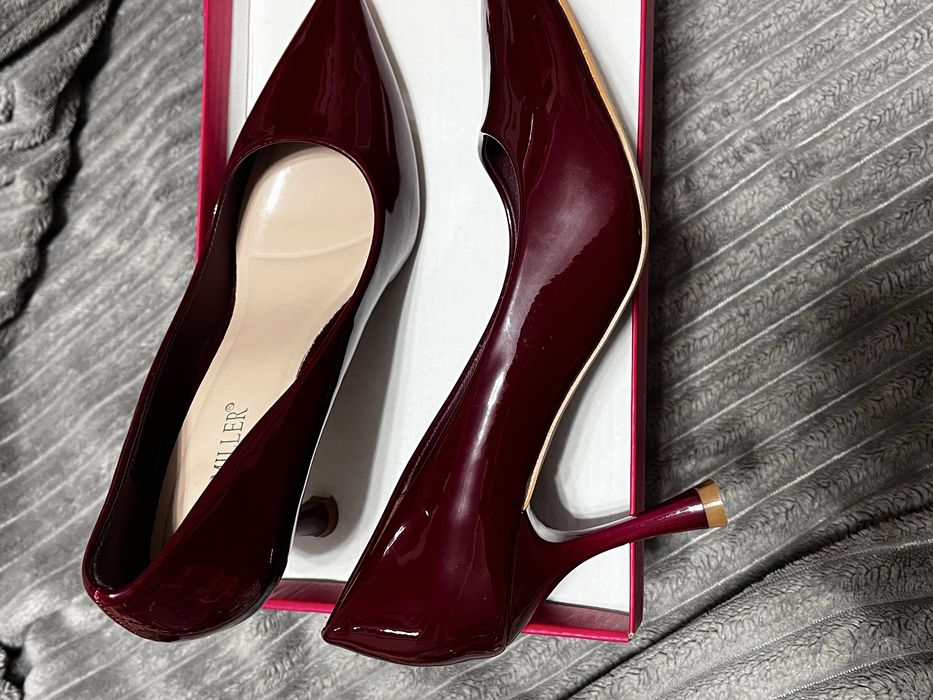 Туфли бордовые женские