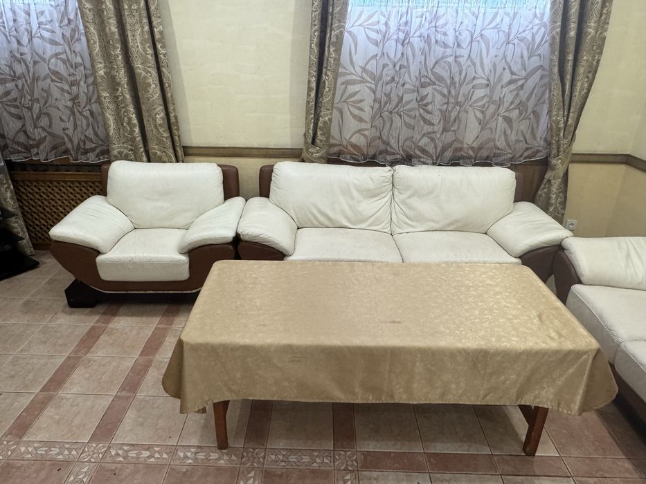 Кожанный диван.