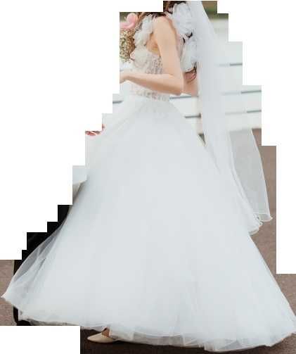 rochie mireasa, + crinolina, marimea S-M