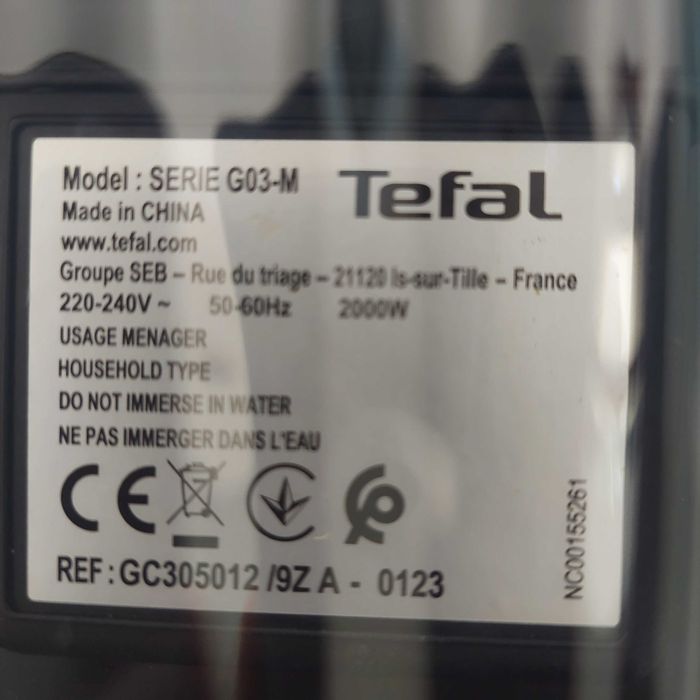 Електрическа скара Tefal Ultracompact G03- М, 2000W, Термостат, 100-240°C