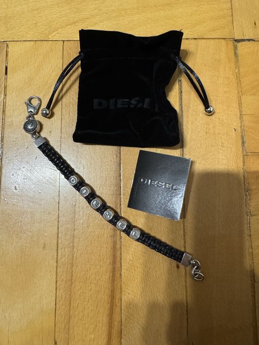 Bratara Diesel inox si piele impletita