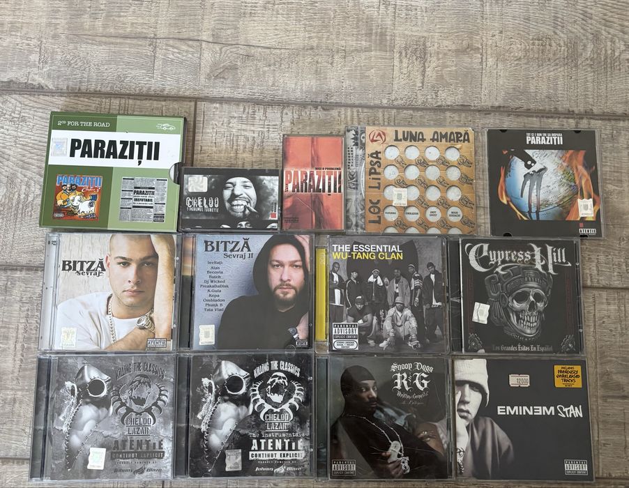 Lot 12 Cd Audio si Casete Audio Hip Hol :Parazitii, Bitza, Cheloo etc