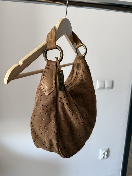 Чанта Mango от естествен велур