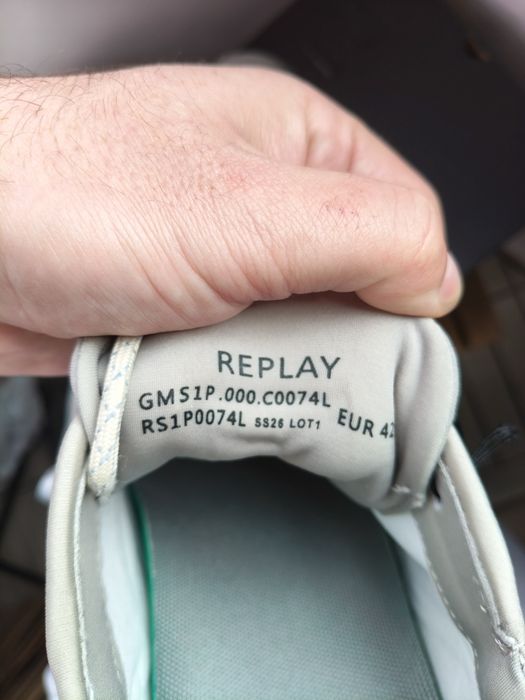 Replay Field Edge sneakers bărbătești gri cu alb mărimea 42 noi originali