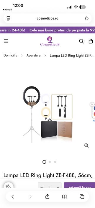 Lampa ring light, diametru 56 cm